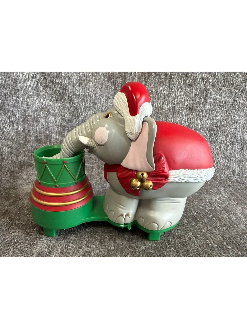 Vintage Santa's Action World Edgar The Christmas Bubble Elephant Ornament In Box